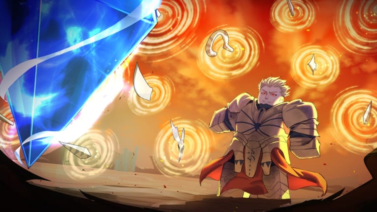 Project: Aura fighter launching a giant blue crystal attack on a battlefield